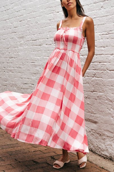 Fitted on sale gingham dress