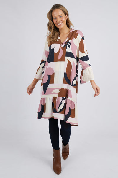 ELM_ABSTRACTION DRESS _ ABSTRACTION DRESS _ Ebony Boutique NZ