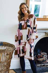 ELM_ABSTRACTION DRESS _ ABSTRACTION DRESS _ Ebony Boutique NZ