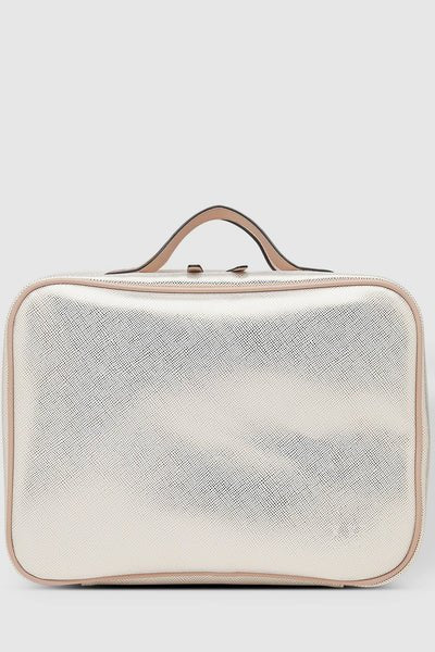LOUENHIDE_EMMA COSMETIC CASE METALLIC NUDE _ _ Ebony Boutique NZ