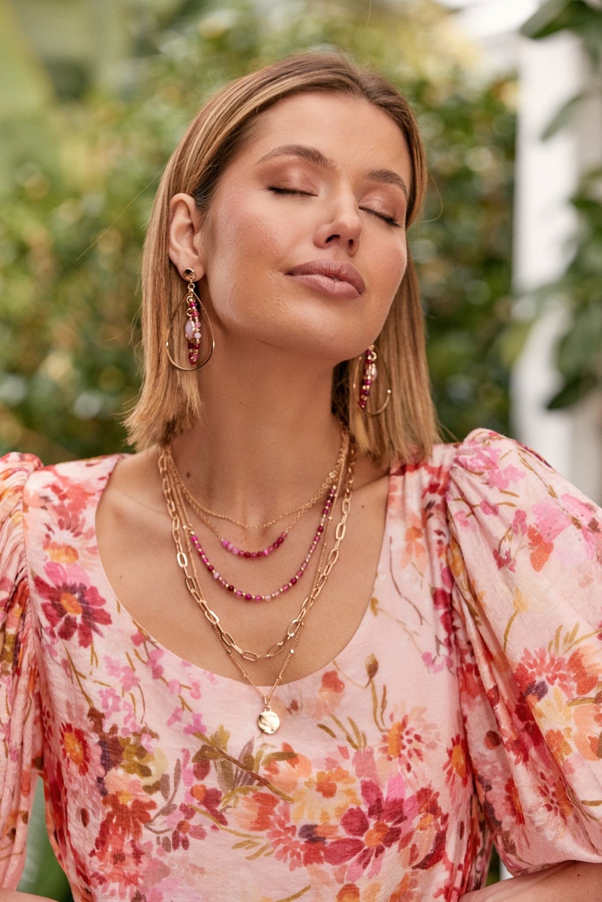 ADORNE_FINE STONE STRANDS SHORT NECKLACE _ _ Ebony Boutique NZ