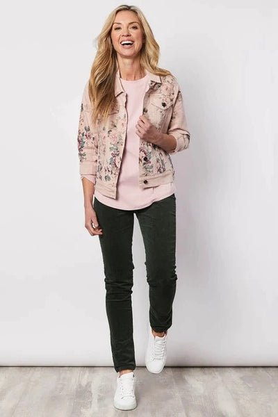 Raspberry pink printed jacket and pant