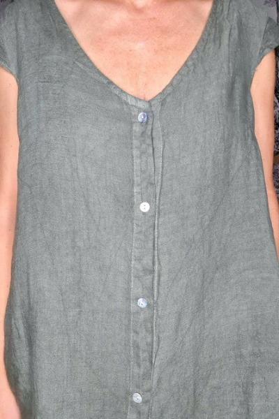 HELGA MAY_FRONT BUTTON DRESS CROWN FOREST _ _ Ebony Boutique NZ