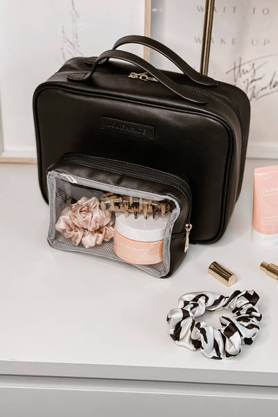 LOUENHIDE_GEORGIE BLACK COSMETIC CASE BLACK _ _ Ebony Boutique NZ