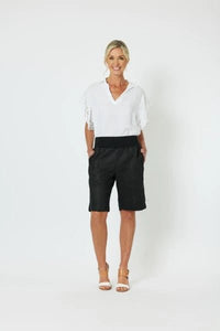 GORDON SMITH_JERSEY WAIST SHORT BLACK _ JERSEY WAIST SHORT BLACK _ Ebony Boutique NZ