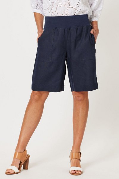 GORDON SMITH_JERSEY WAIST SHORT NAVY _ JERSEY WAIST SHORT NAVY _ Ebony Boutique NZ