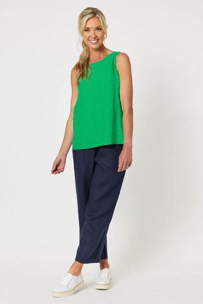 GORDON SMITH_WIDE LEG PANT NAVY _ WIDE LEG PANT NAVY _ Ebony Boutique NZ