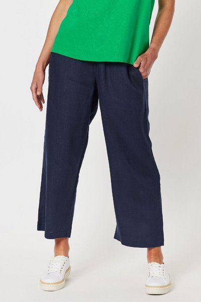 GORDON SMITH_WIDE LEG PANT NAVY _ WIDE LEG PANT NAVY _ Ebony Boutique NZ