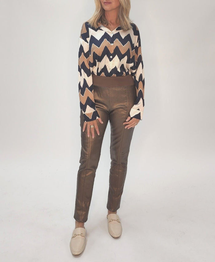 HAMMOCK AND VINE_BELLA PRINT SATIN SHIRT _ BELLA PRINT SATIN SHIRT _ Ebony Boutique NZ