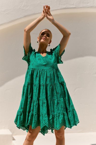 Green on sale broderie dress