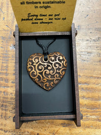 HEARTWOOD_AROHA HEART PENDANT WOOD _ AROHA HEART PENDANT WOOD _ Ebony Boutique NZ