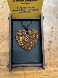 HEARTWOOD_AROHA HEART PENDANT WOOD _ AROHA HEART PENDANT WOOD _ Ebony Boutique NZ