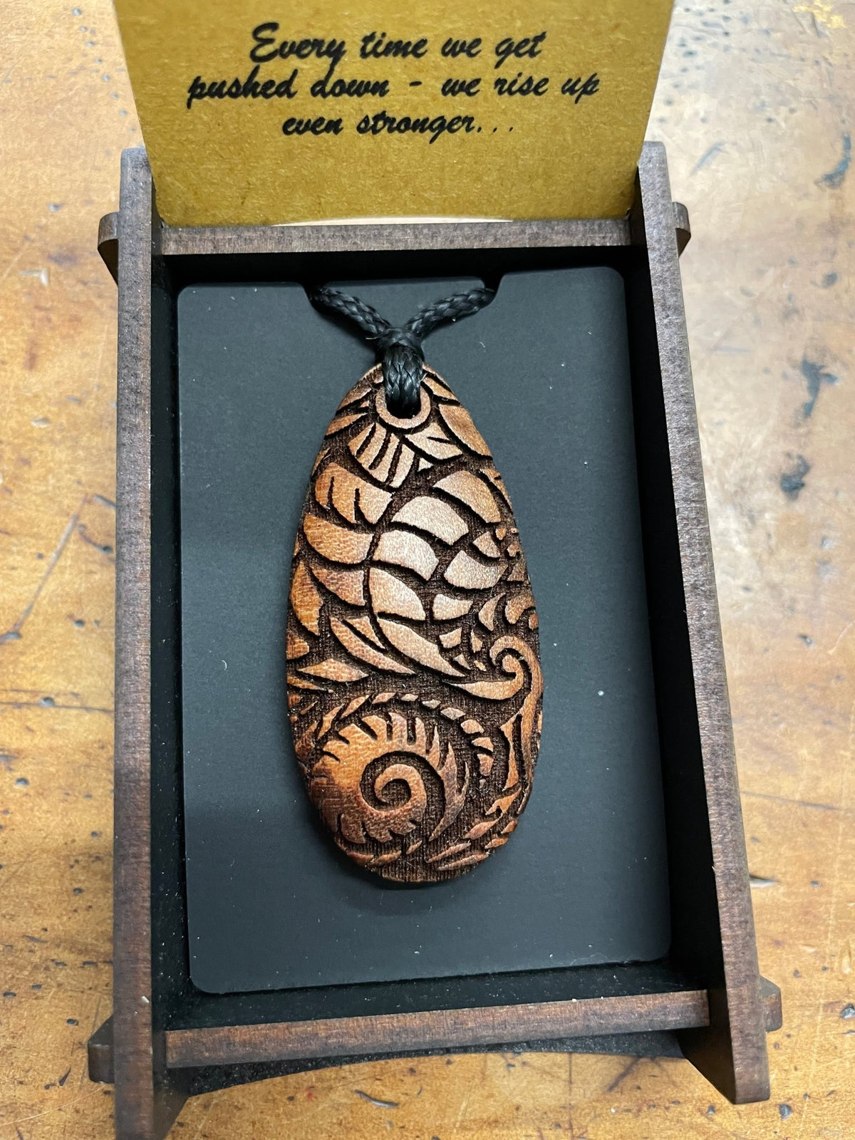 HEARTWOOD_KOPATA DEW DROP PENDANT WOOD _ KOPATA DEW DROP PENDANT WOOD _ Ebony Boutique NZ