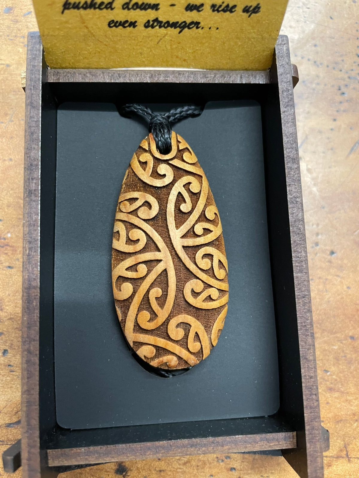 HEARTWOOD_KOPATA DEW DROP PENDANT WOOD _ KOPATA DEW DROP PENDANT WOOD _ Ebony Boutique NZ