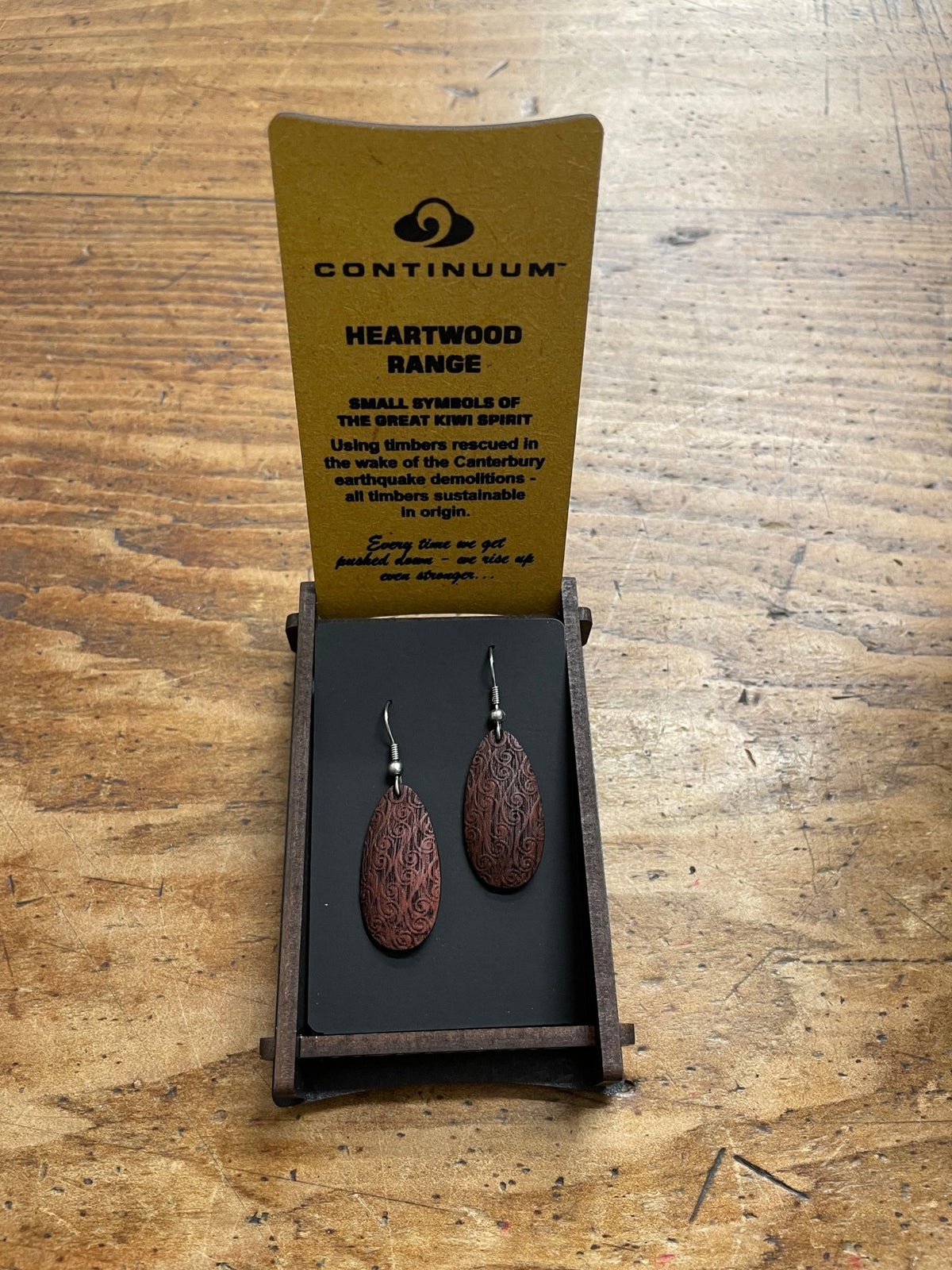 HEARTWOOD_KOPATA DEWDROP EARRINGS WOOD _ KOPATA DEWDROP EARRINGS WOOD _ Ebony Boutique NZ