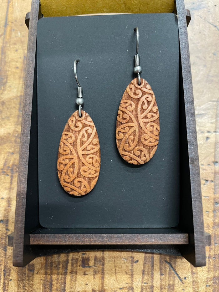 HEARTWOOD_KOPATA TEARDROP EARRINGS WOOD _ KOPATA TEARDROP EARRINGS WOOD _ Ebony Boutique NZ