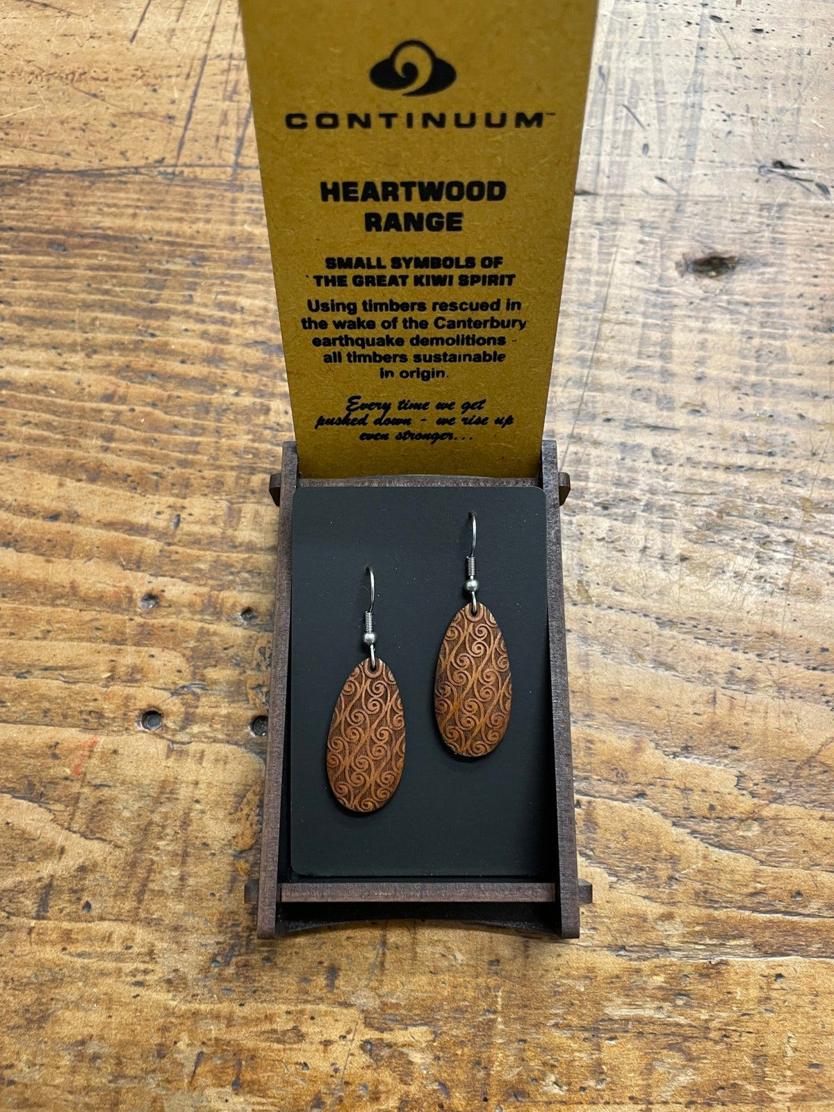 HEARTWOOD_KOPATA TEARDROP EARRINGS WOOD _ KOPATA TEARDROP EARRINGS WOOD _ Ebony Boutique NZ