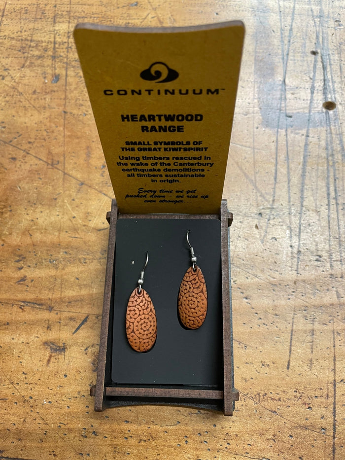 HEARTWOOD_KOPATA TEARDROP EARRINGS WOOD _ KOPATA TEARDROP EARRINGS WOOD _ Ebony Boutique NZ