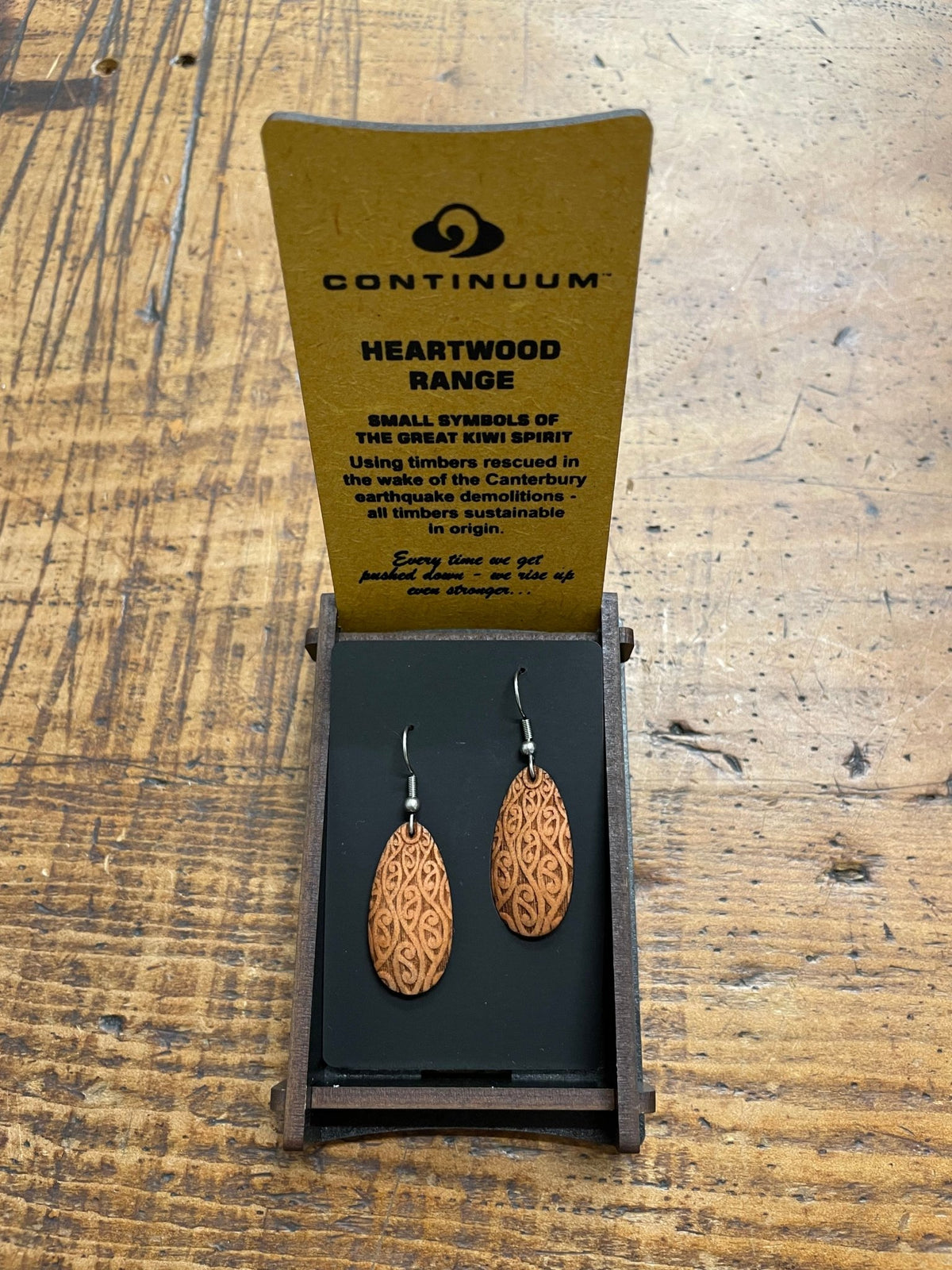 HEARTWOOD_KOPATA TEARDROP EARRINGS WOOD _ KOPATA TEARDROP EARRINGS WOOD _ Ebony Boutique NZ