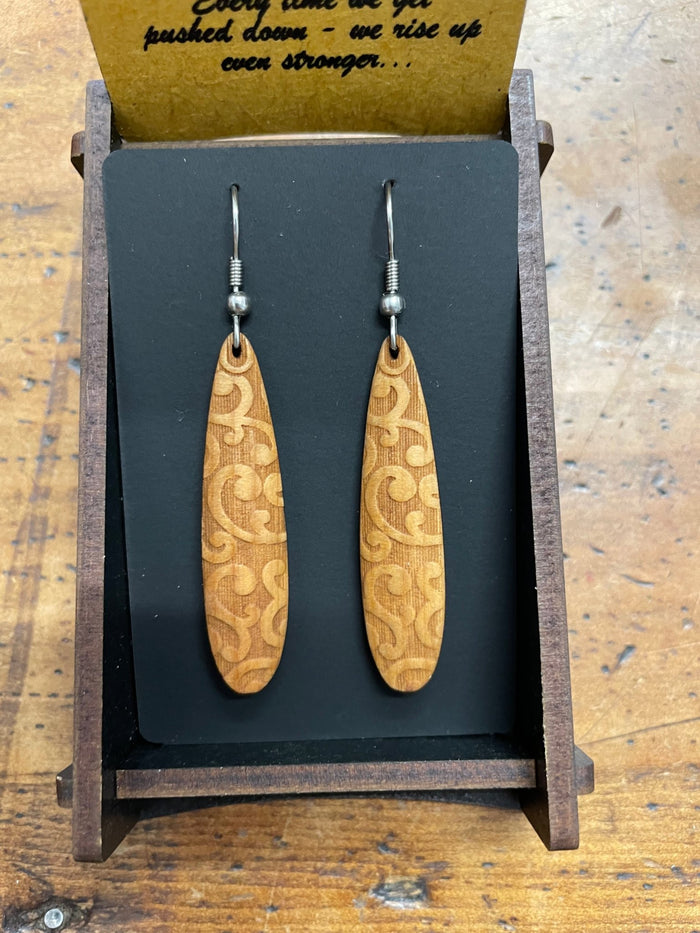 HEARTWOOD_ROIMATA TEARDROP EARRINGS WOOD _ ROIMATA TEARDROP EARRINGS WOOD _ Ebony Boutique NZ