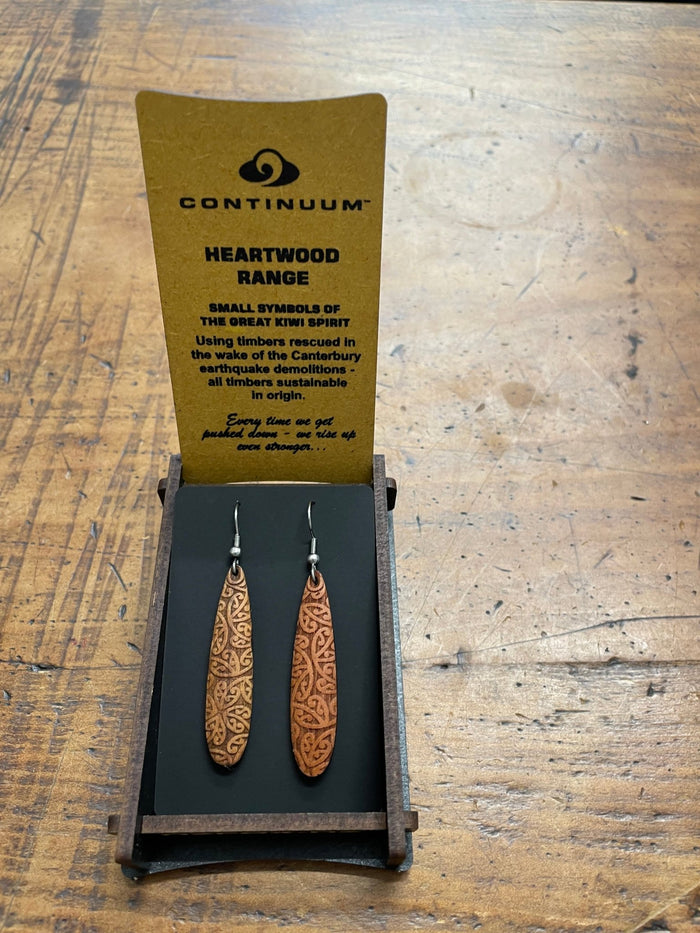 HEARTWOOD_ROIMATA TEARDROP EARRINGS WOOD _ ROIMATA TEARDROP EARRINGS WOOD _ Ebony Boutique NZ