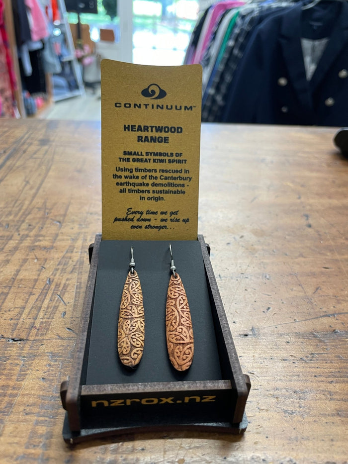 HEARTWOOD_ROIMATA TEARDROP EARRINGS WOOD _ ROIMATA TEARDROP EARRINGS WOOD _ Ebony Boutique NZ