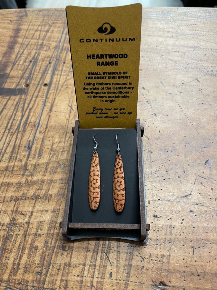 HEARTWOOD_ROIMATA TEARDROP EARRINGS WOOD _ ROIMATA TEARDROP EARRINGS WOOD _ Ebony Boutique NZ