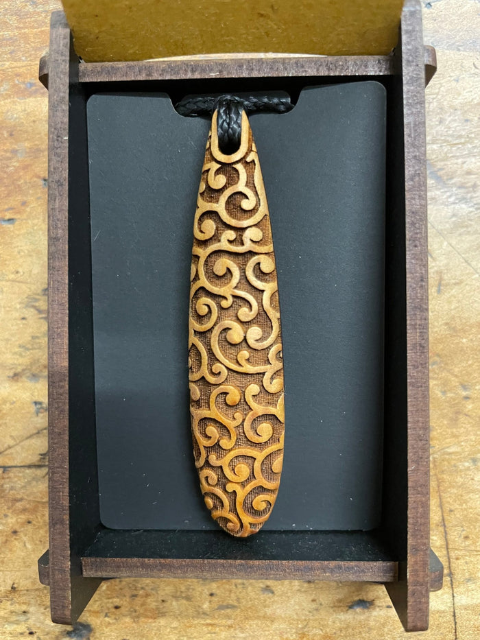 HEARTWOOD_ROIMATA TEARDROP PENDANT WOOD _ ROIMATA TEARDROP PENDANT WOOD _ Ebony Boutique NZ