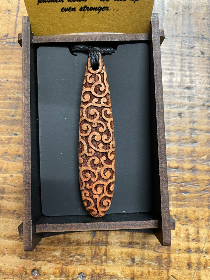 HEARTWOOD_ROIMATA TEARDROP PENDANT WOOD _ ROIMATA TEARDROP PENDANT WOOD _ Ebony Boutique NZ