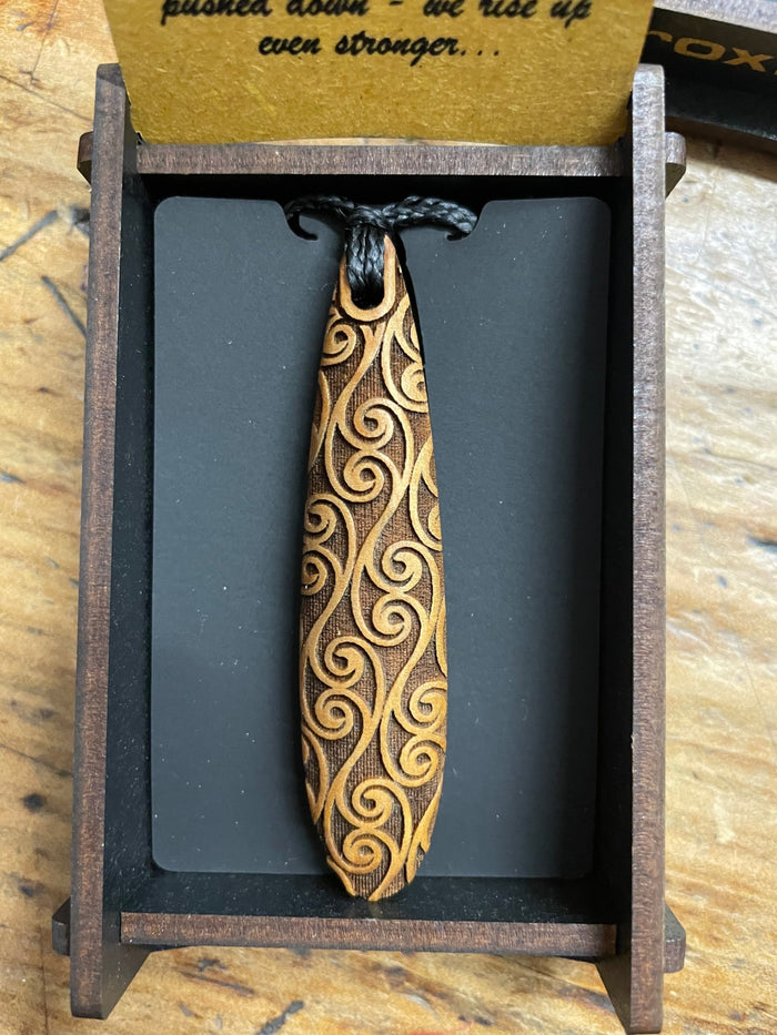 HEARTWOOD_ROIMATA TEARDROP PENDANT WOOD _ ROIMATA TEARDROP PENDANT WOOD _ Ebony Boutique NZ