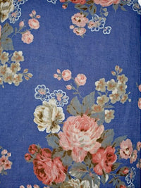 HELGA MAY_ELASTIC HEM DRESS LINEN HIGH TEA COBALT _ ELASTIC HEM DRESS LINEN HIGH TEA COBALT _ Ebony Boutique NZ