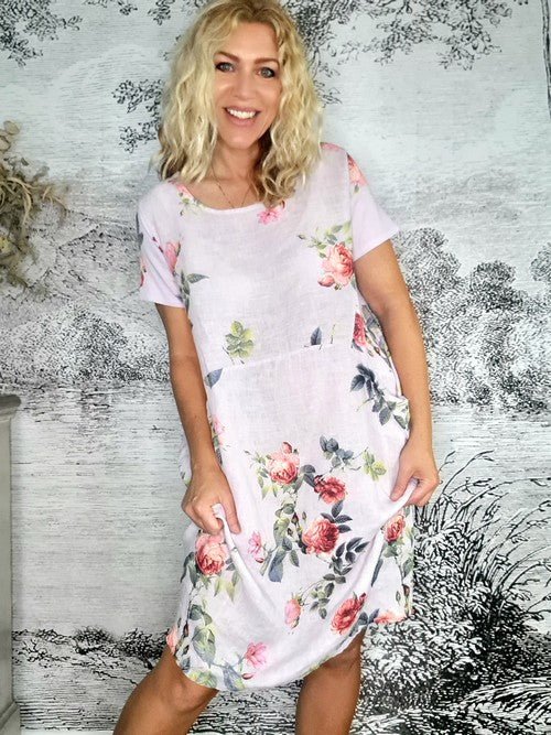 Helga May Jungle Dress Thorn Rose Blossom Pale Lavender NZ