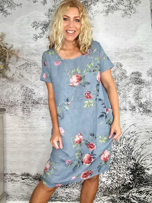 Helga May Jungle Dress Thorn Rose Blossom Petrol NZ Ebony