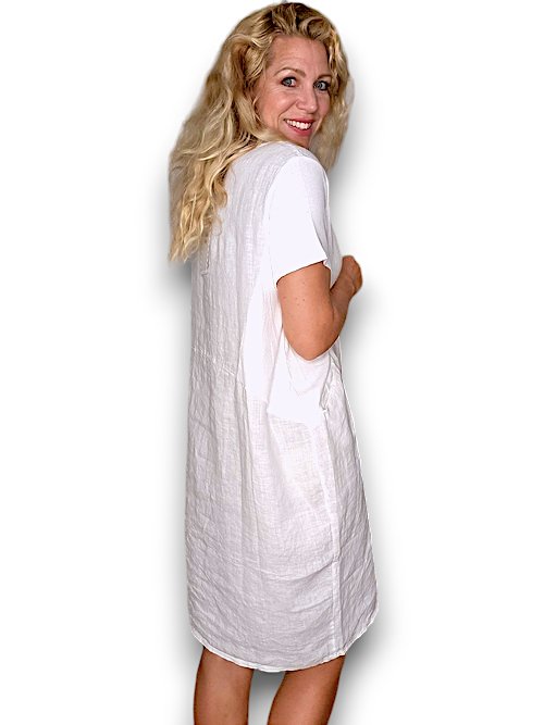 HELGA MAY_JUNGLE DRESS LINEN WHITE _ JUNGLE DRESS LINEN WHITE _ Ebony Boutique NZ