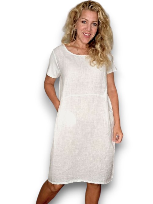 HELGA MAY_JUNGLE DRESS LINEN WHITE _ JUNGLE DRESS LINEN WHITE _ Ebony Boutique NZ