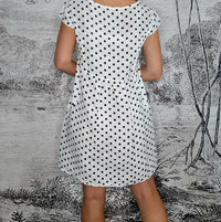 HELGA MAY_KENNEDY DRESS LINEN POLKA DOT WHITE _ KENNEDY DRESS LINEN POLKA DOT WHITE _ Ebony Boutique NZ
