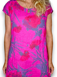 HELGA MAY_KENNEDY DRESS THISTLE IN RED HOT PINK _ KENNEDY DRESS THISTLE IN RED HOT PINK _ Ebony Boutique NZ