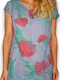 HELGA MAY_KENNEDY DRESS THISTLE IN RED PETROL _ KENNEDY DRESS THISTLE IN RED PETROL _ Ebony Boutique NZ