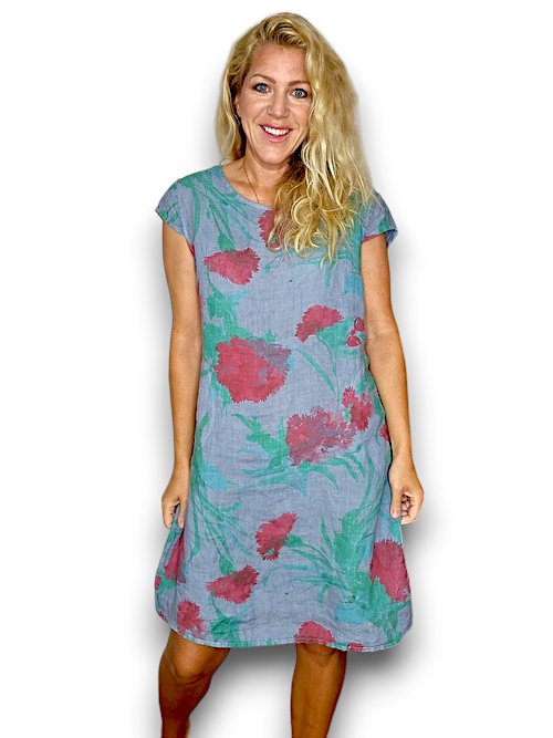 HELGA MAY_KENNEDY DRESS THISTLE IN RED PETROL _ KENNEDY DRESS THISTLE IN RED PETROL _ Ebony Boutique NZ