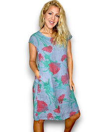 HELGA MAY_KENNEDY DRESS THISTLE IN RED PETROL _ KENNEDY DRESS THISTLE IN RED PETROL _ Ebony Boutique NZ