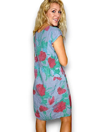 HELGA MAY_KENNEDY DRESS THISTLE IN RED PETROL _ KENNEDY DRESS THISTLE IN RED PETROL _ Ebony Boutique NZ