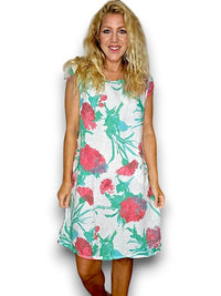 HELGA MAY_KENNEDY DRESS THISTLE IN RED WHITE _ KENNEDY DRESS THISTLE IN RED WHITE _ Ebony Boutique NZ