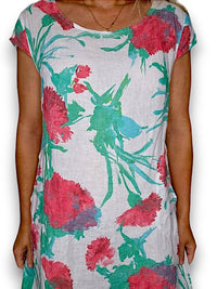 HELGA MAY_KENNEDY DRESS THISTLE IN RED WHITE _ KENNEDY DRESS THISTLE IN RED WHITE _ Ebony Boutique NZ