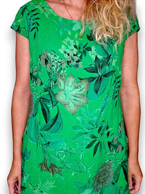 HELGA MAY_KENNEDY DRESS WONDERLAND BRIGHT GREEN _ KENNEDY DRESS WONDERLAND BRIGHT GREEN _ Ebony Boutique NZ