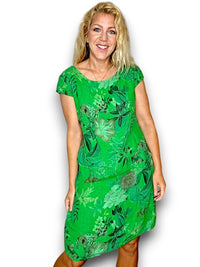 HELGA MAY_KENNEDY DRESS WONDERLAND BRIGHT GREEN _ KENNEDY DRESS WONDERLAND BRIGHT GREEN _ Ebony Boutique NZ