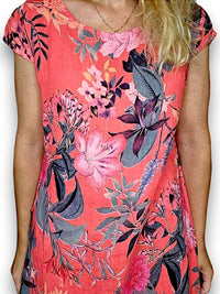 HELGA MAY_KENNEDY DRESS WONDERLAND CORAL _ KENNEDY DRESS WONDERLAND CORAL _ Ebony Boutique NZ