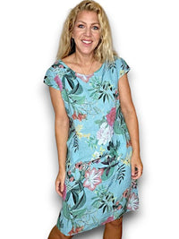 HELGA MAY_KENNEDY DRESS WONDERLAND LIGHT TURQUOISE _ KENNEDY DRESS WONDERLAND LIGHT TURQUOISE _ Ebony Boutique NZ