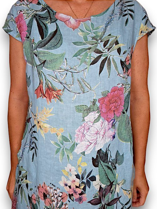 HELGA MAY_KENNEDY DRESS WONDERLAND LIGHT TURQUOISE _ KENNEDY DRESS WONDERLAND LIGHT TURQUOISE _ Ebony Boutique NZ