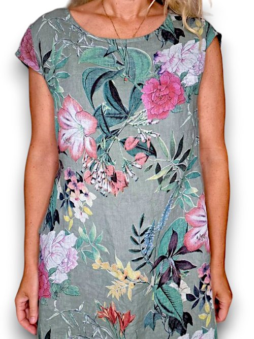 HELGA MAY_KENNEDY DRESS WONDERLAND SAGE GREEN _ KENNEDY DRESS WONDERLAND SAGE GREEN _ Ebony Boutique NZ