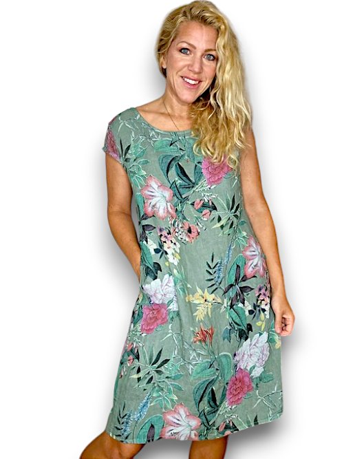 HELGA MAY_KENNEDY DRESS WONDERLAND SAGE GREEN _ KENNEDY DRESS WONDERLAND SAGE GREEN _ Ebony Boutique NZ